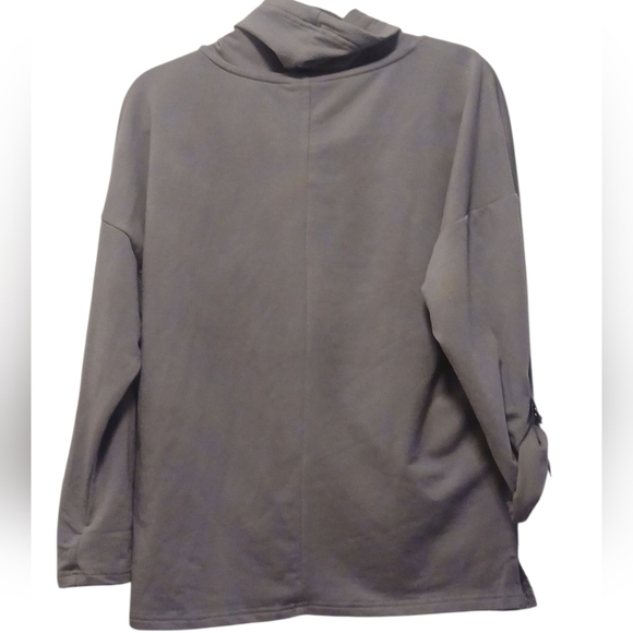 Gloria Vanderbilt - NWT, Gray Sports Warm-up Pullover Jacket W/ Roll tab... - Picture 7 of 9